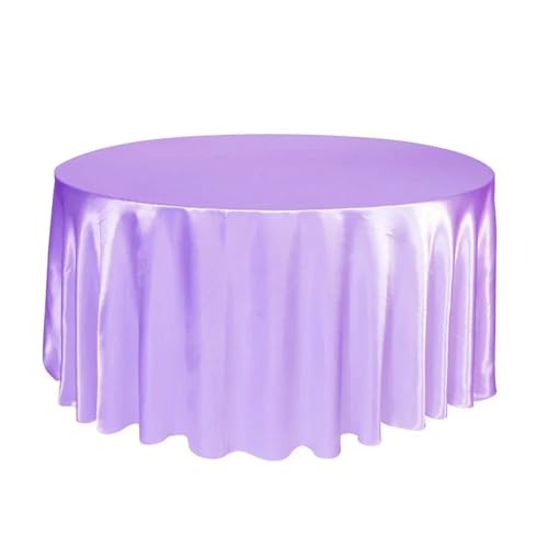 PPQIRU Bankett Tischtuch 2 stücke Satin Runde Tischdecke Einfarbig Overlay Abdeckung Glatten Stoff for Hochzeit Hotel Bankette Tisch Tuch Dekor(Purple,78inch-200cm) von PPQIRU