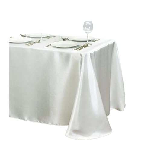 PPQIRU Bankett Tischtuch 2 stücke Tischdecke Satin Tischdecke Tisch Abdeckung for Geburtstag Hochzeit Bankett Restaurant Festival Party Versorgung(Beige,145x300cm) von PPQIRU