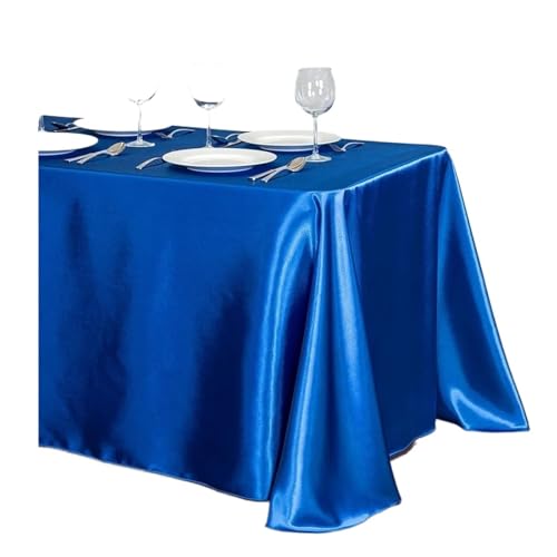 PPQIRU Bankett Tischtuch 2 stücke Tischdecke Satin Tischdecke Tisch Abdeckung for Geburtstag Hochzeit Bankett Restaurant Festival Party Versorgung(Blue,145x180cm) von PPQIRU