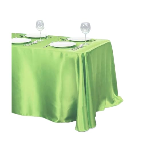 PPQIRU Bankett Tischtuch 2 stücke Tischdecke Satin Tischdecke Tisch Abdeckung for Geburtstag Hochzeit Bankett Restaurant Festival Party Versorgung(Light Green,145x200cm) von PPQIRU