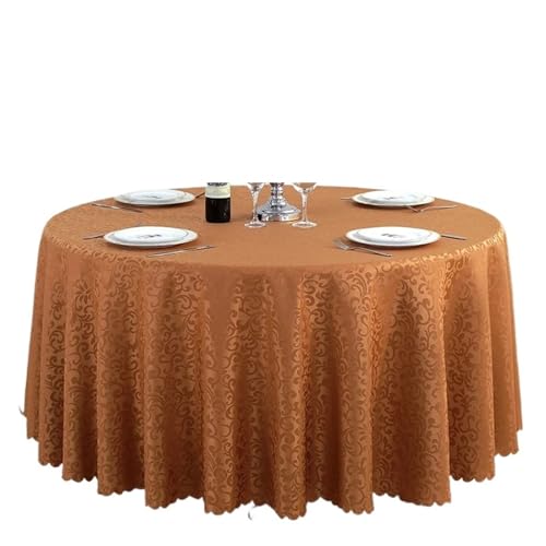 PPQIRU Bankett Tischtuch Polyester-Tischdecke, Hotel-Hochzeitsbankett-Party-Dekoration, runde Tischdecken, Tischauflagen, Bedruckte Heimdekoration(Coffee,300cm) von PPQIRU