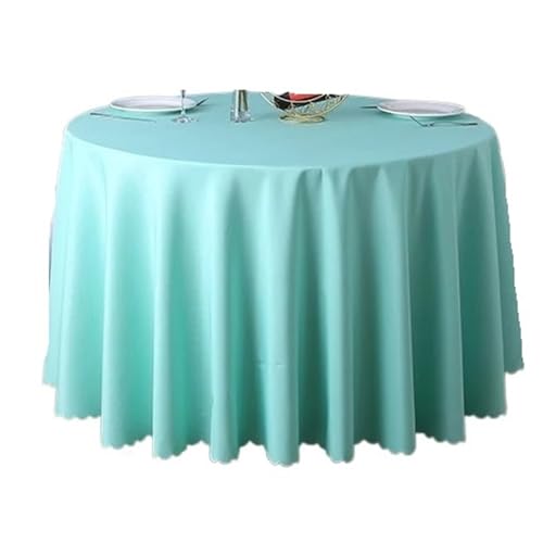 PPQIRU Bankett Tischtuch Runde einfarbige Tischdecke, Moderne Polyester-Tischdecke, Couchtisch, Möbel, staubdicht, Heimdekoration(Blue,Diameter 280cm) von PPQIRU