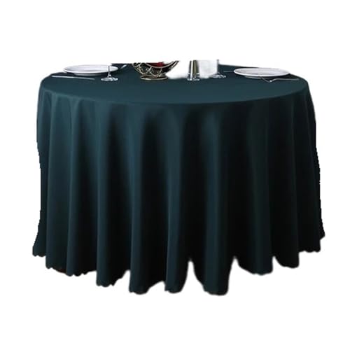 PPQIRU Bankett Tischtuch Runde einfarbige Tischdecke, Moderne Polyester-Tischdecke, Couchtisch, Möbel, staubdicht, Heimdekoration(Deep Green,Diameter 280cm) von PPQIRU