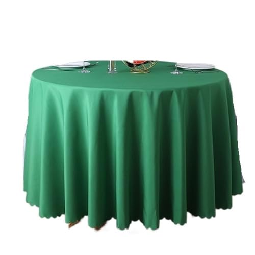 PPQIRU Bankett Tischtuch Runde einfarbige Tischdecke, Moderne Polyester-Tischdecke, Couchtisch, Möbel, staubdicht, Heimdekoration(Green,Diameter 160cm) von PPQIRU