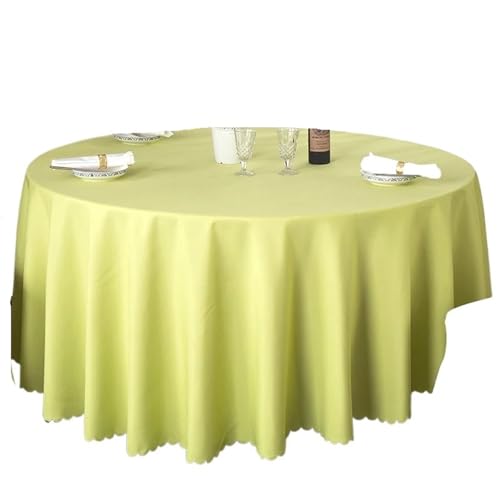 PPQIRU Bankett Tischtuch Runde einfarbige Tischdecke, Moderne Polyester-Tischdecke, Couchtisch, Möbel, staubdicht, Heimdekoration(Light Green,Diameter 240cm) von PPQIRU