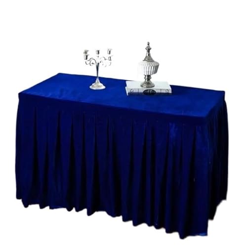 PPQIRU Bankett Tischtuch Samtstoff-Tischdecke, Tischröcke, Event-Party-Tischdecke, vielseitig einsetzbare Bankett-Tischdecke(Blue,12X60X75CM) von PPQIRU