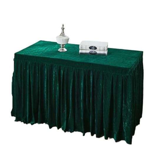PPQIRU Bankett Tischtuch Samtstoff-Tischdecke, Tischröcke, Event-Party-Tischdecke, vielseitig einsetzbare Bankett-Tischdecke(Green,240X60X75CM) von PPQIRU