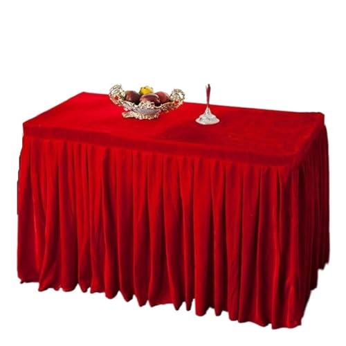 PPQIRU Bankett Tischtuch Samtstoff-Tischdecke, Tischröcke, Event-Party-Tischdecke, vielseitig einsetzbare Bankett-Tischdecke(Red,160X60X75CM) von PPQIRU