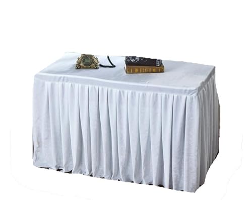 PPQIRU Bankett Tischtuch Samtstoff-Tischdecke, Tischröcke, Event-Party-Tischdecke, vielseitig einsetzbare Bankett-Tischdecke(White,140X40X75CM) von PPQIRU