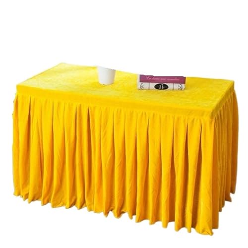 PPQIRU Bankett Tischtuch Samtstoff-Tischdecke, Tischröcke, Event-Party-Tischdecke, vielseitig einsetzbare Bankett-Tischdecke(Yellow,140X40X75CM) von PPQIRU