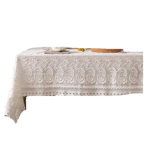PPQIRU Bankett Tischtuch Spitze Tischdecke Rechteckige Tischdecken Tischdecken Sticken Weihnachten for Küche Hochzeit Party Dekoration(150x260cm) von PPQIRU