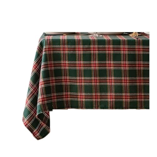 PPQIRU Bankett Tischtuch Weihnachten Plaid Tischdecke Party Tischdecke Vintage Esstisch Abdeckung for Home Wohnzimmer Dekoration(Red Green,90x90cm) von PPQIRU