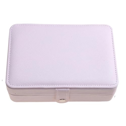 PPQIRU Doppelschichtige tragbare Schmuckschatulle, Organizer, Display, Reise-Halsketten-, Ohrringe-, Ring-Etui-Boxen, Leder-Aufbewahrungsbox mit Reißverschluss, Juwelierbox(Purple) von PPQIRU