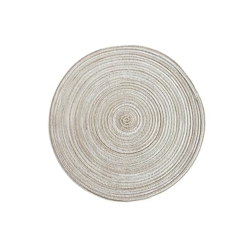 PPQIRU Geschirr-Isoliermatte Tischset aus Baumwollgarn, rund, aus Ramie gewebt, wärmeisolierende Unterlage, Verbrühungsschutz, rutschfeste Untersetzer-Unterlage(Gray,38cm) von PPQIRU