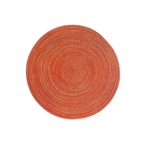 PPQIRU Geschirr-Isoliermatte Tischset aus Baumwollgarn, rund, aus Ramie gewebt, wärmeisolierende Unterlage, Verbrühungsschutz, rutschfeste Untersetzer-Unterlage(Orange,11cm) von PPQIRU