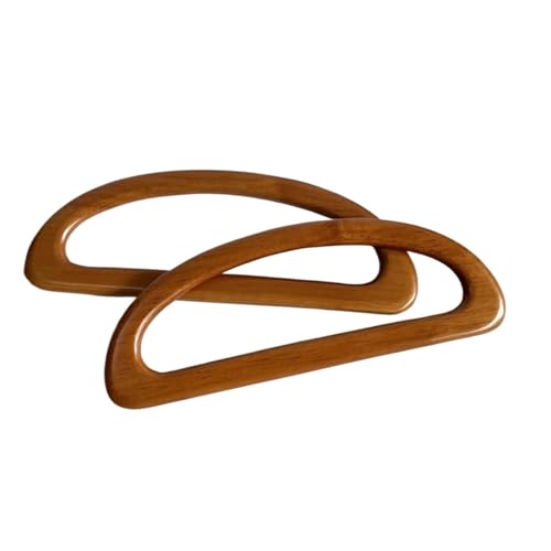 PPQIRU Hölzerne Taschengriffe 2 stücke 24cm Massivholz D Form Taschen Griff Holz Geldbörse Rahmen Aufhänger DIY Holz Handtasche Griffe Tasche Zubehör Ersatz(Brown) von PPQIRU
