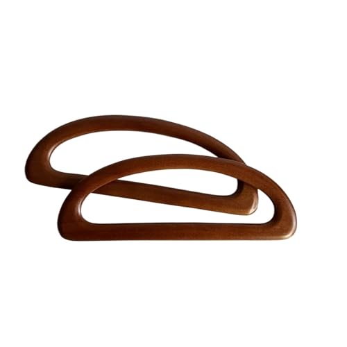 PPQIRU Hölzerne Taschengriffe 2 stücke 24cm Massivholz D Form Taschen Griff Holz Geldbörse Rahmen Aufhänger DIY Holz Handtasche Griffe Tasche Zubehör Ersatz(Coffee) von PPQIRU