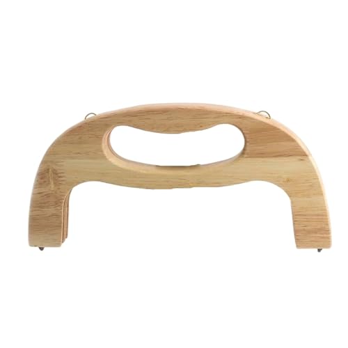 PPQIRU Hölzerne Taschengriffe U-förmiger Handtaschenrahmen, Zubehör, Schultertasche, Holzgriffrahmen, DIY, handgemachte Häkeltasche, Strand-Rattan-gewebte Tasche, Herstellung(Khaki) von PPQIRU