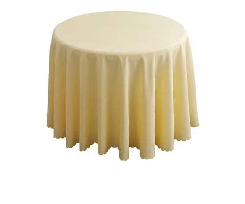 PPQIRU Runde Tischdecke Hochzeitsdekoration, runde Tischdecke, Polyester-Tischdecke, Hotel-Tagungsraum, Abendessen, Geburtstagsfeier, Feiertage(Beige,320cm) von PPQIRU