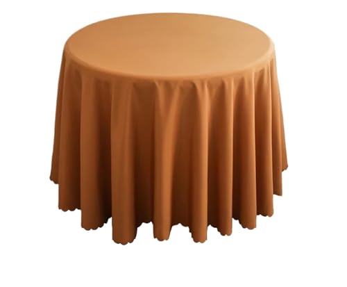 PPQIRU Runde Tischdecke Hochzeitsdekoration, runde Tischdecke, Polyester-Tischdecke, Hotel-Tagungsraum, Abendessen, Geburtstagsfeier, Feiertage(Brown,320cm) von PPQIRU