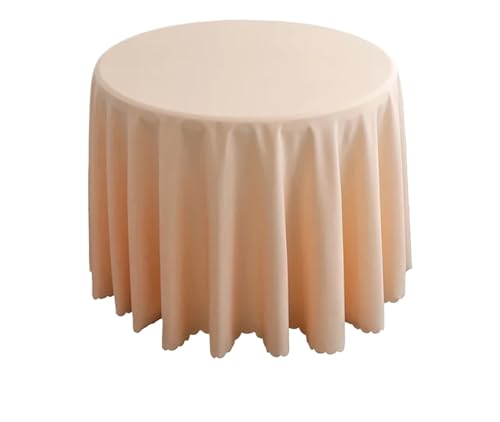 PPQIRU Runde Tischdecke Hochzeitsdekoration, runde Tischdecke, Polyester-Tischdecke, Hotel-Tagungsraum, Abendessen, Geburtstagsfeier, Feiertage(Champagne,320cm) von PPQIRU