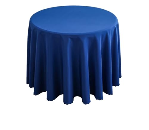 PPQIRU Runde Tischdecke Hochzeitsdekoration, runde Tischdecke, Polyester-Tischdecke, Hotel-Tagungsraum, Abendessen, Geburtstagsfeier, Feiertage(Dark Blue,260cm) von PPQIRU