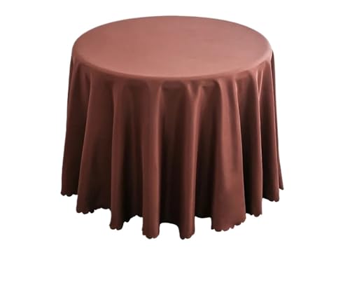 PPQIRU Runde Tischdecke Hochzeitsdekoration, runde Tischdecke, Polyester-Tischdecke, Hotel-Tagungsraum, Abendessen, Geburtstagsfeier, Feiertage(Dark Brown,320cm) von PPQIRU