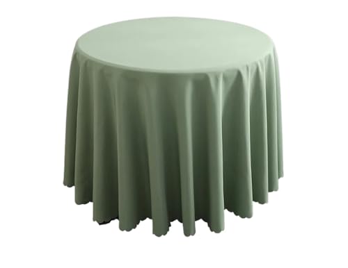 PPQIRU Runde Tischdecke Hochzeitsdekoration, runde Tischdecke, Polyester-Tischdecke, Hotel-Tagungsraum, Abendessen, Geburtstagsfeier, Feiertage(Light Green,320cm) von PPQIRU