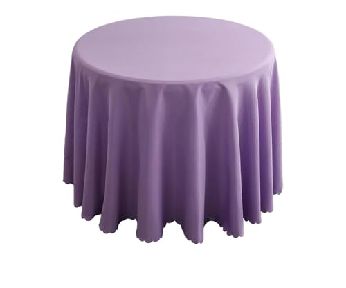 PPQIRU Runde Tischdecke Hochzeitsdekoration, runde Tischdecke, Polyester-Tischdecke, Hotel-Tagungsraum, Abendessen, Geburtstagsfeier, Feiertage(Light Purple,300cm) von PPQIRU