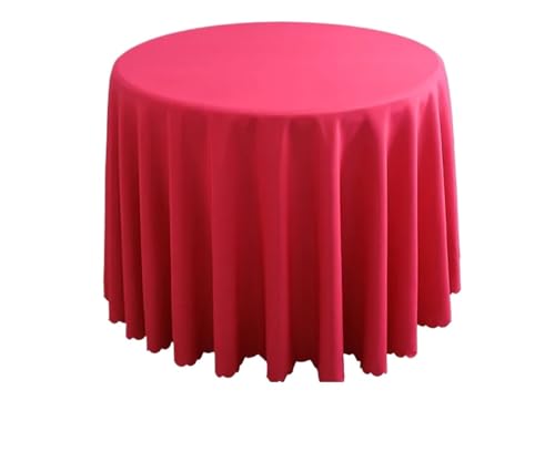 PPQIRU Runde Tischdecke Hochzeitsdekoration, runde Tischdecke, Polyester-Tischdecke, Hotel-Tagungsraum, Abendessen, Geburtstagsfeier, Feiertage(Light red,240cm) von PPQIRU