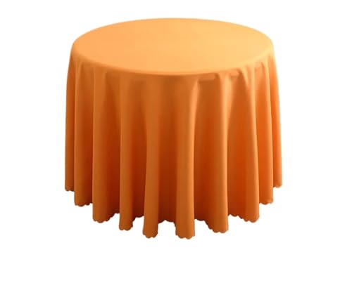 PPQIRU Runde Tischdecke Hochzeitsdekoration, runde Tischdecke, Polyester-Tischdecke, Hotel-Tagungsraum, Abendessen, Geburtstagsfeier, Feiertage(Orange,300cm) von PPQIRU