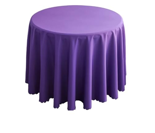 PPQIRU Runde Tischdecke Hochzeitsdekoration, runde Tischdecke, Polyester-Tischdecke, Hotel-Tagungsraum, Abendessen, Geburtstagsfeier, Feiertage(Purple,300cm) von PPQIRU