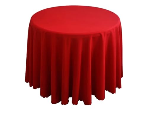 PPQIRU Runde Tischdecke Hochzeitsdekoration, runde Tischdecke, Polyester-Tischdecke, Hotel-Tagungsraum, Abendessen, Geburtstagsfeier, Feiertage(Red,320cm) von PPQIRU
