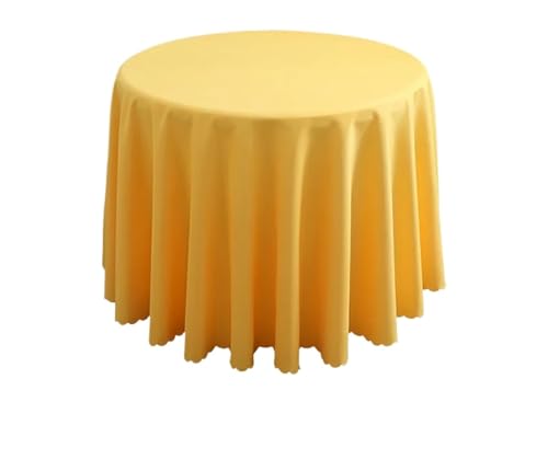 PPQIRU Runde Tischdecke Hochzeitsdekoration, runde Tischdecke, Polyester-Tischdecke, Hotel-Tagungsraum, Abendessen, Geburtstagsfeier, Feiertage(Yellow,200cm) von PPQIRU