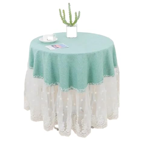 PPQIRU Runde Tischdecke Kleine runde Tischabdeckung, einfache einfarbige Tische, Matte, Haushalt, Esstisch, Kaffee, Schreibtisch, Tischdecke(Green,Diameter 40cm) von PPQIRU