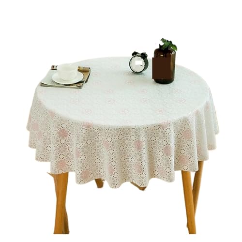 PPQIRU Runde Tischdecke Runde Tischdecke, wasserfest, ölbeständig, Kunststoff, Tischdecke mit Blumenmuster, for Zuhause, Küche, Esszimmer, Tischdekoration, Zubehör(Color E,70cm) von PPQIRU