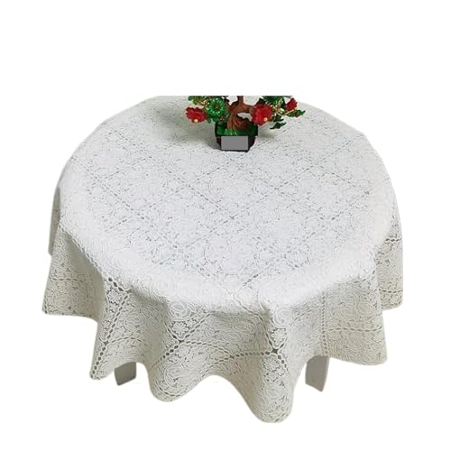 PPQIRU Runde Tischdecke Runde Tischdecke, wasserfest, ölbeständig, Kunststoff, Tischdecke mit Blumenmuster, for Zuhause, Küche, Esszimmer, Tischdekoration, Zubehör(Color G,70cm) von PPQIRU