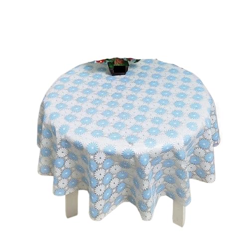 PPQIRU Runde Tischdecke Runde Tischdecke, wasserfest, ölbeständig, Kunststoff, Tischdecke mit Blumenmuster, for Zuhause, Küche, Esszimmer, Tischdekoration, Zubehör(Color H,70cm) von PPQIRU