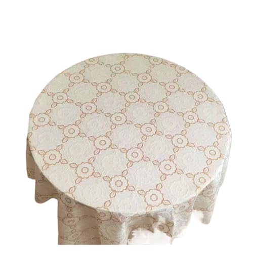 PPQIRU Runde Tischdecke Runde Tischdecke, wasserfest, ölbeständig, Kunststoff, Tischdecke mit Blumenmuster, for Zuhause, Küche, Esszimmer, Tischdekoration, Zubehör(Color J,130cm) von PPQIRU
