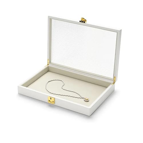 PPQIRU Schmuck-Aufbewahrungsbox, Organizer, PU-Leder, Schmuckschatulle, Ring- und Halsketten-Organizer, Aufbewahrungsbox(White 1) von PPQIRU