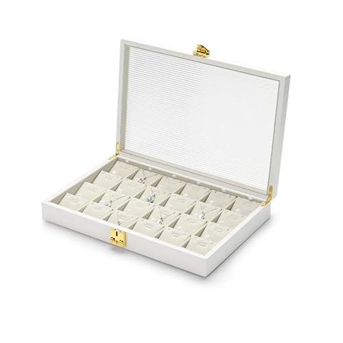 PPQIRU Schmuck-Aufbewahrungsbox, Organizer, PU-Leder, Schmuckschatulle, Ring- und Halsketten-Organizer, Aufbewahrungsbox(White 6) von PPQIRU