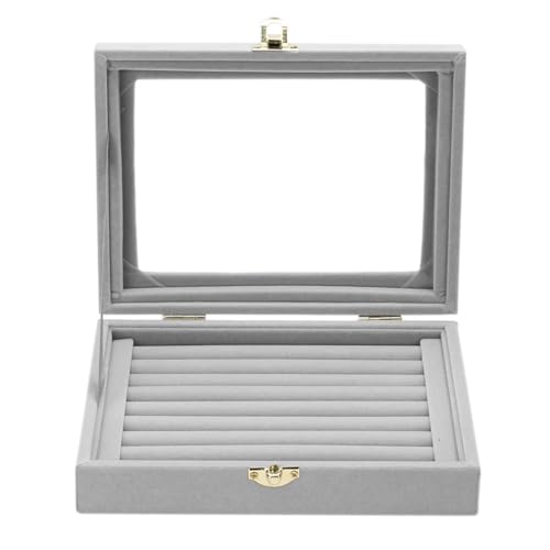 PPQIRU Schmuckschatulle, Schmuckringe, Bolzen-Organizer, Tablett, tragbare Ohrringe, Halskette, Schmuck-Display-Halter(Grey) von PPQIRU