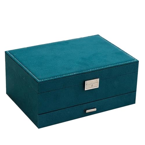 PPQIRU Schmuckschatulle mit Doppelverschluss, Aufbewahrungsbox for Halsketten, Ringe, großes Fassungsvermögen PPQIRU Schmuckschatulle mit Doppelverschluss, Aufbewahrungsbox for Halsketten, Ringe, großes Fassungsvermögen von PPQIRU