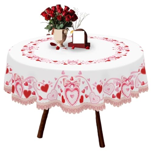 Runde Tischdecke Runde Tischdecke for Valentinstag, frühlingshafte romantische herzförmige bedruckte quadratische Tischdecke for die tägliche Küche zu Hause, Terrasse, Hochzeitsdekorationsgeschenk(152 Runde Tischdecke Runde Tischdecke for Valentinstag, frühlingshafte romantische herzförmige bedruckte quadratische Tischdecke for die tägliche Küche zu Hause, Terrasse, Hochzeitsdekorationsgeschenk(152 von PPQIRU