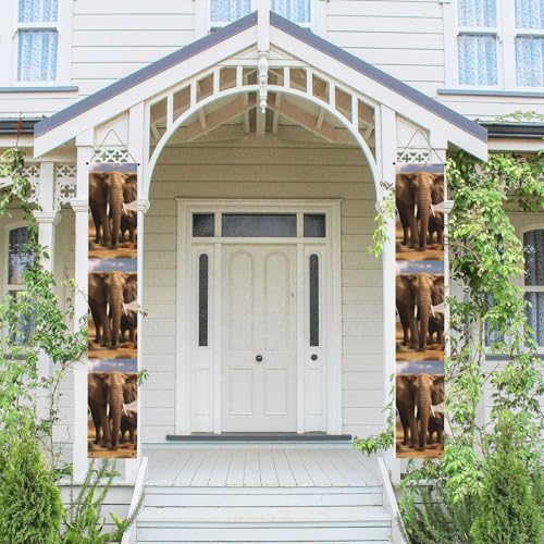 2 Stück Frühling-Sommer-Willkommensbanner zum Aufhängen, Flagge, Veranda-Schild für Haustür, Wand, Veranda, Banner, Elefant, Familie, Willkommensbanner, Wandhintergrund, Urlaubsdekoration 2 Stück Frühling-Sommer-Willkommensbanner zum Aufhängen, Flagge, Veranda-Schild für Haustür, Wand, Veranda, Banner, Elefant, Familie, Willkommensbanner, Wandhintergrund, Urlaubsdekoration von PPTHSNVB