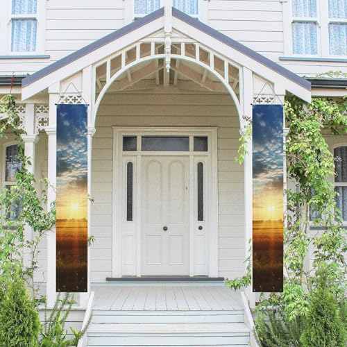2 Stück Frühling-Sommer-Willkommensbanner zum Aufhängen, Flagge, Veranda-Schild für Haustür, Wand, Veranda, Banner, Feld, Sonnenaufgang, Willkommensbanner, Wandhintergrund, Urlaubsdekoration 2 Stück Frühling-Sommer-Willkommensbanner zum Aufhängen, Flagge, Veranda-Schild für Haustür, Wand, Veranda, Banner, Feld, Sonnenaufgang, Willkommensbanner, Wandhintergrund, Urlaubsdekoration von PPTHSNVB