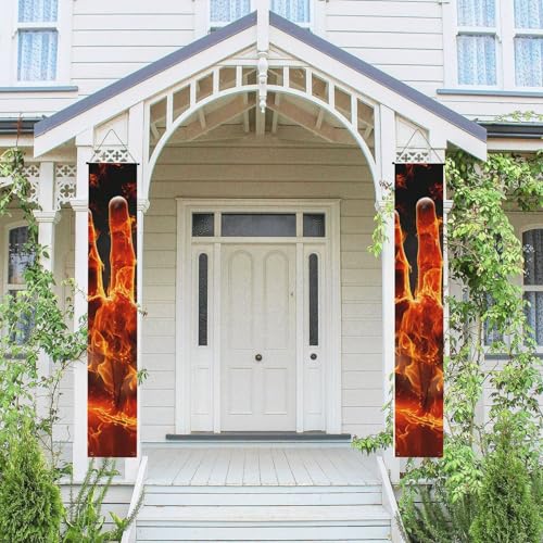 2 Stück Frühling-Sommer-Willkommensbanner zum Aufhängen, Flagge, Veranda-Schild für Haustür, Wand, Veranda, Banner, Feuer, Flamme, Hand-Willkommens-Tür-Banner, Wandhintergrund, Urlaubsdekoration 2 Stück Frühling-Sommer-Willkommensbanner zum Aufhängen, Flagge, Veranda-Schild für Haustür, Wand, Veranda, Banner, Feuer, Flamme, Hand-Willkommens-Tür-Banner, Wandhintergrund, Urlaubsdekoration von PPTHSNVB