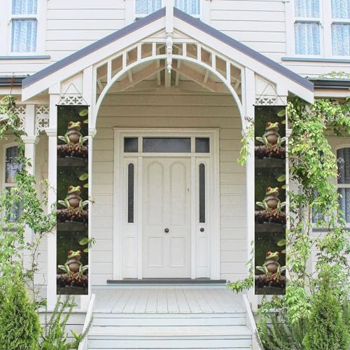 2 Stück Frühling-Sommer-Willkommensbanner zum Aufhängen, Flagge, Veranda-Schild für Haustür, Wand, Veranda, Banner, Frieden, Baum, Frosch, Willkommensbanner, Wandhintergrund, Urlaubsdekoration von PPTHSNVB
