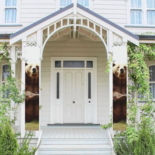 2 Stück Frühling-Sommer-Willkommensbanner zum Aufhängen, Flagge, Veranda-Schild für Haustür, Wand, Veranda, Banner, Hallo Bär, auf dem Rasen, Willkommens-Tür-Banner, Wandhintergrund, Urlaubsdekoration 2 Stück Frühling-Sommer-Willkommensbanner zum Aufhängen, Flagge, Veranda-Schild für Haustür, Wand, Veranda, Banner, Hallo Bär, auf dem Rasen, Willkommens-Tür-Banner, Wandhintergrund, Urlaubsdekoration von PPTHSNVB