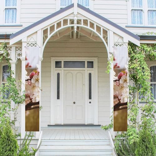 2 Stück Frühling-Sommer-Willkommensbanner zum Aufhängen, Flagge, Veranda-Schild für Haustür, Wand, Veranda, Banner, Pflaumenbaumblüte, Willkommensbanner, Wandhintergrund, Urlaubsdekoration 2 Stück Frühling-Sommer-Willkommensbanner zum Aufhängen, Flagge, Veranda-Schild für Haustür, Wand, Veranda, Banner, Pflaumenbaumblüte, Willkommensbanner, Wandhintergrund, Urlaubsdekoration von PPTHSNVB